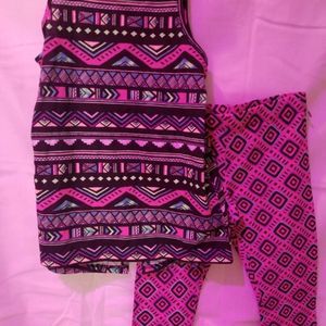 2pc set.  Capri leggings and top size 4